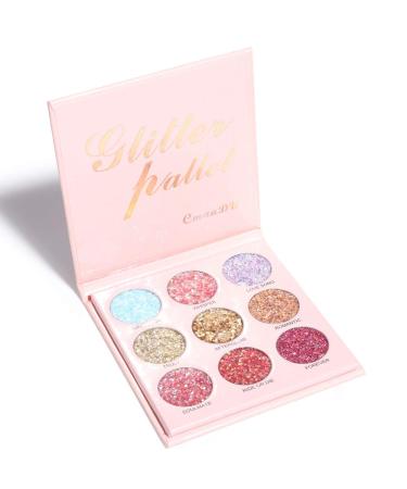 Yeweian 9 Colors Glitter Eyeshadow Palette - Diamond Shimmer High Pigmentation | Waterproof & Long-Lasting Makeup Palette - 03 - Buy Online on SooperMarket.com