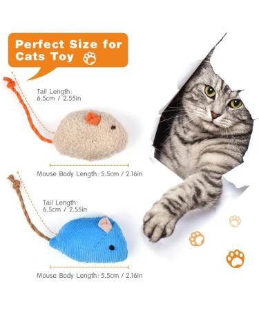 Adiwo Cat Toys - 9 Piece Plush Mouse Set with Catnip | Interactive Toys for Cats & Kittens - Buy Online on SooperMarket.com