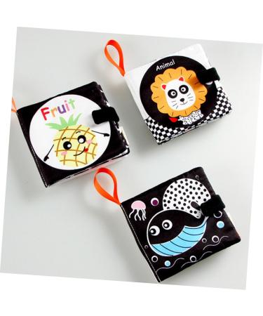 Abaodam 4-Piece Fabric Book Set | Playosmo White Toy for Toddlers | Educational Stuffed Books for Babies | Interactive Children's Toys - Buy Online on SooperMarket.com