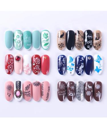 Nagel Stamping Plate Kit | Metal French Tip Nail Art Set | Christmas Nail Design Stamper & Tool for Perfect Patterns - Buy Online on SooperMarket.com