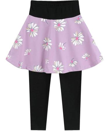 Little Girls Floral Print Outfit Set | Heart Print Sweatshirt Tops and Leggings Skirt | 7-8 Years | #1 Flower - Buy Online on SooperMarket.com