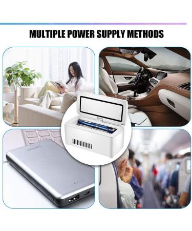 Portable Fridge Insulin Refrigerated Box with Battery Car Travel Home Mini Medicine Refrigerator and Insulin Cooler Suitable for Insulin Interferon Eye Drops Storage 2batteries - Buy Online on SooperMarket.com