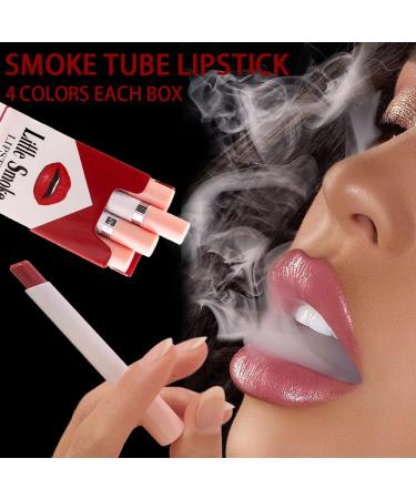 4Pcs Matte Nude Lipstick Set - Lightweight Mini Velvety Lip Gloss & Cigarette Case - Perfect Festival Gift for Women - Long-Lasting Lip Tint for Daily Makeup - Buy Online on SooperMarket.com