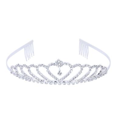 Stylish Rhinestones Princess Crown Headband Hair Clip Tiara Wedding Bride Pin