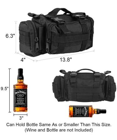 BraveHawk OUTDOORS Bike Handlebar Bag - Water Resistant 900D Nylon Oxford Waist Bag for Cycling - Black Medium - Buy Online on SooperMarket.com