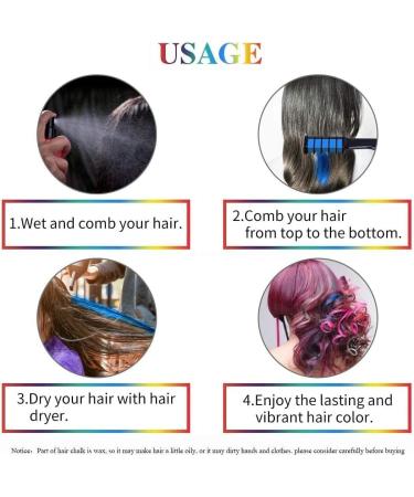 6 Colors Hair Chalk Combs for Girls Gifts Temporary Hair Color Chalk Comb Set Popular Chalks on Birthday Cosplay Halloween Party Washable Hair Chalk Pens for Girls Kids Adults - Buy Online on SooperMarket.com