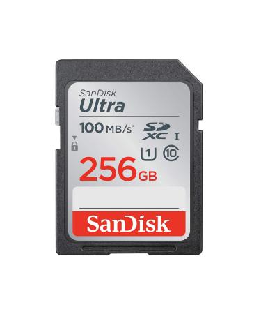 SanDisk 256GB Ultra SDXC UHS-I Memory Card - 100MB/s, C10, U1, Full HD, SD Card - SDSDUNR-256G-GN6IN 256GB Memory Card