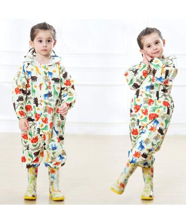 JiAmy Kids Outdoor Waterproof Rain Suit | Yellow One Piece Rain Coverall 3-5 Years - Buy Online on SooperMarket.com