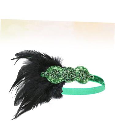 HAPINARY Feather Headdress Vintage Hairband Hair Band Headdress for Party Hairband Party Headdress Hijab 1920s Headband Dance Headpiece Turban Party Headwear Bride Accessories Prom One Size Green - Buy Online on SooperMarket.com