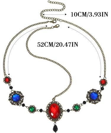 Zoestar Vintage Head Chain Gold Crystal Headpiece Baroque Forehead Tassel Headband Halloween Festival Costume Hair Accessories for Women and Girls - Buy Online on SooperMarket.com