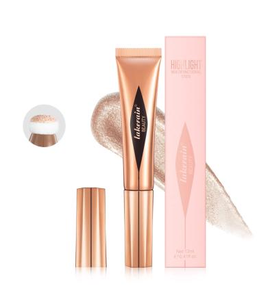 Liquid Highlighter Beauty Wand Cream Bronzer Highlighter Stick Contour Wand Soft Smooth Glossy Lightweight Long Lasting Waterproof Liquid Highlighter Stick Makeup Kit For Natural Nude Finish (03#Pearl White)
