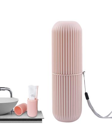 Manolyee travel toothbrush holder toothbrush case-toothbrush travel container-multifunctional travel toothbrush organizer for home travel business camping school pink