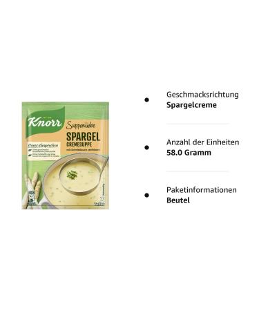 Buy Knorr Suppenliebe Asparagus Cream Soup - 750ml (3 Plates) | International Shipping Available - Buy Online on SooperMarket.com