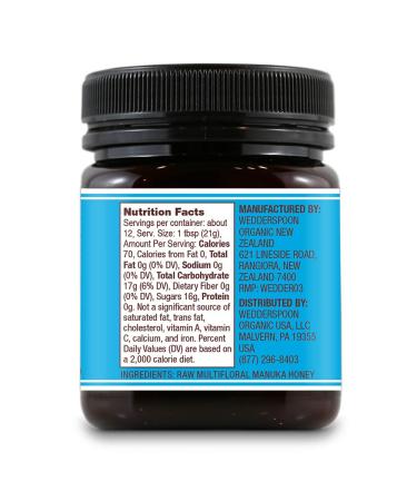 Wedderspoon Raw Manuka Honey KFactor 12 - 8.8 oz - Premium New Zealand Honey - Buy Online on SooperMarket.com