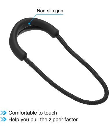 Patikil 15-Pack Zipper Trains Replacement Extension Cable - Fastening Labels for Luggage Backpacks Jackets | U-Form Black - International Shipping - Buy Online on SooperMarket.com