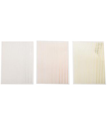 Gold 3D Nail Sticker Stripe Lines Adhesive Striping Tape Nail Art Gold Silver 3Pc Nail