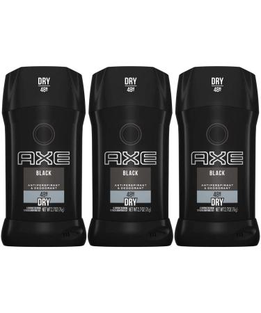 Axe Black Antiperspirant Deodorants Stick 2.7 Ounce (Pack of 3)