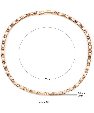 EnerMagiX Rose Gold Titanium Magnetic Necklace for Women - Germanium Chain Jewelry - Buy Online on SooperMarket.com