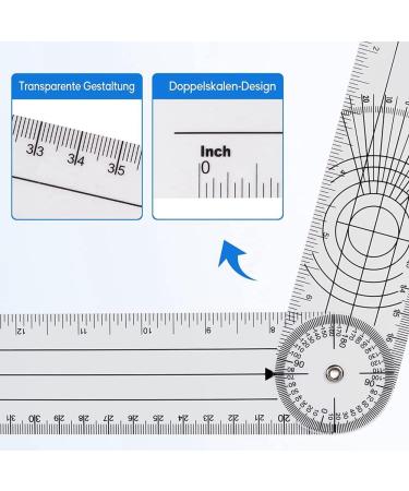 Xeodaun 4 Pieces Goniometer Physiotherapy 360 Degree Rotation Protractor Physiotherapy PVC for Physiotherapy Sports Therapy - Buy Online on SooperMarket.com