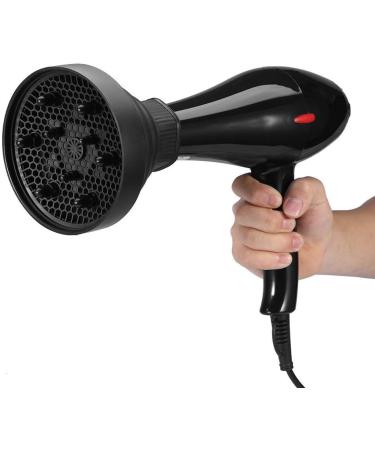 Folding Silicone Hairdryer Diffuser - Professional Salon Styling Tool with Universal Hood Cover (Black) - Buy Online on SooperMarket.com