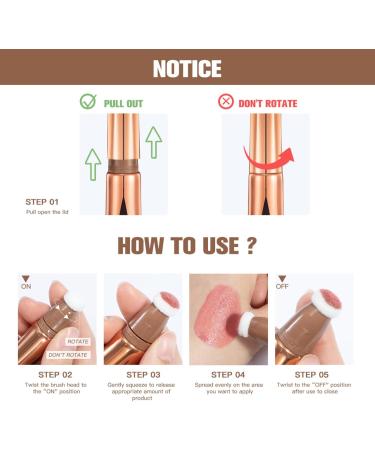 Joyeee 6 Pcs Liquid Contour Wand Shimmer Blush Highlighter Contour Stick with Cushion Applicator Blendable Travel Friendly Multifunctional Face Beauty Combination for Shaping & Glowing Effect#1 Jomultistick015 - Buy Online on SooperMarket.com
