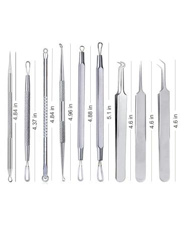 OETUIOW 9pcs Blackhead Remover Tool Kit - Professional Pimple Comedone Extractor Set for Pimples, Blackheads, Zit Removal - Forehead, Facial, and Nose - Buy Online on SooperMarket.com