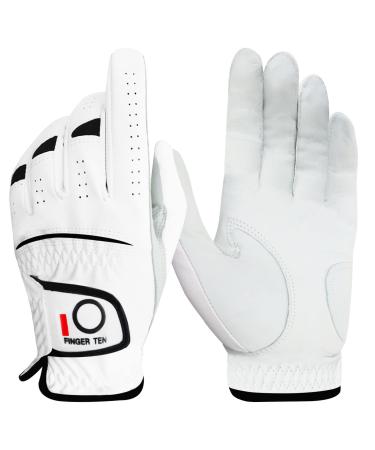 Lovmead golf gloves men leather for left hand 1 piece all -weather cabretta leather handle golf glove right -hand shell right -handed comfort fit size s m ml l xl m for left hand