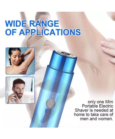 Mini Electric Shaver Men Portable Shaver USB Rechargeable Razor Wet & Dry Use Rotary Electric Shaver for Travel Blue - Buy Online on SooperMarket.com