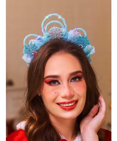 IYOU Sknowflake Headband Blue Light up Hair Hoop Costume Christmas Hair Accessories for Girls - Buy Online on SooperMarket.com