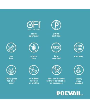 Prevail Grass Fed Beef Jerky Snack Packs | Keto, Paleo, Low Sodium | 12g Protein | Gluten-Free | 3 Pack - Buy Online on SooperMarket.com