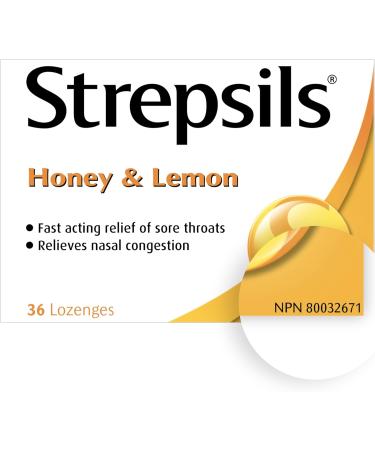 Strepsils Fast and Effective Relief for Sore Throat Lozenges Honey and Lemon 36 count - Buy Online on SooperMarket.com
