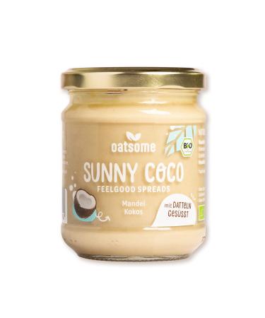 Oatsome Sunny Coco |Feelgood spread |Almond & coconut |Creamy nutmVegan |Without sophisticated sugar & without palm oil |Bio & 100% natural |Breakfast |200 g