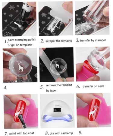 Nail Art Stamping Kit Manicure Stamper Plate Tool Nail Transparent Printing Templates Stampers & Scrapers - Buy Online on SooperMarket.com