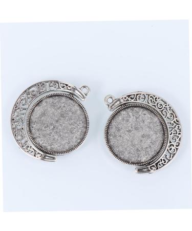 20 pcs Round Bezel Accessory with Pendants Trays Rotate Double-sided Pendant Trinket Keychain Alloy 2.5X2.5cmx2pcs As Shownx2pcs - Buy Online on SooperMarket.com