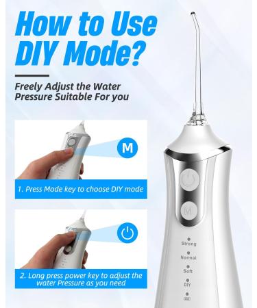 Portable Water Flosser - 4 Modes, Cordless, 5 Jet Tips, USB Rechargeable - Dental Teeth Cleaner for Home & Travel - Buy Online on SooperMarket.com