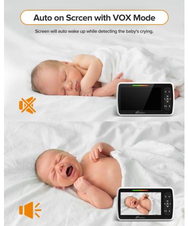 5 Large Display Video Baby Monitor w/ Remote PTZ, Night Vision & Lullabies | Two-Way Audio & Temp Display | 960ft Range Camera and Audio 650 - Buy Online on SooperMarket.com
