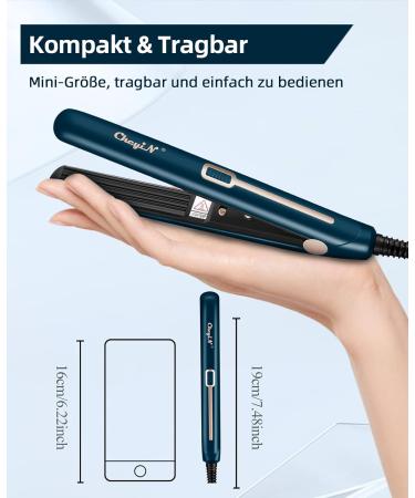 CkeyiN Mini Hair Crimping Iron - Portable Ceramic Curling Iron 180 Temperature for Stunning Waves & Curls - International Shipping Available - Buy Online on SooperMarket.com