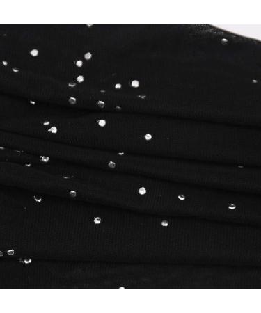 Women's Mesh Sheer Flared Bell Bottom Pants - Medium Black | Dance Festival Clubwear - Buy Online on SooperMarket.com