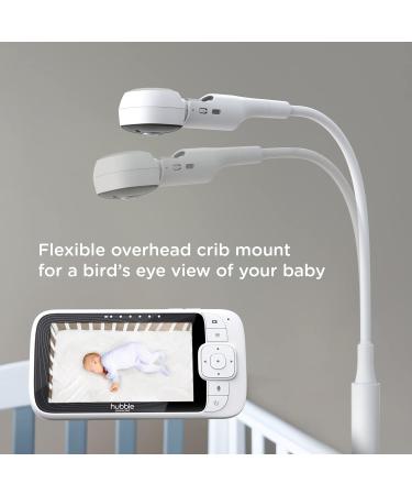 Hubble Connected Nursery Pal Skyview Smart Video Baby Monitor with 5 Inch Screen, Night Vision, Two-Way Talk, and Room Temperature Sensor - WiFi Camera with Cot Mount and Smartphone App - Buy Online on SooperMarket.com