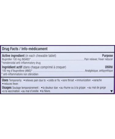 Junior Strength Advil Grape (40 ct) Chewable Tablets for Pain & Fever Relief - Buy Online on SooperMarket.com