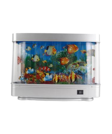 Sharplace aquarium tuning lamp mini aquarium decorative night light artificial tropical landscape fake aquarium toy fish tank for office home bedroom desktop decoration style a