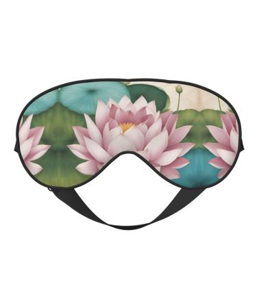 SSIMOO Lotuses Flower Namaste Soft Sleep Eye Mask Female Breathable Eye Patch Perfect for Travel and Relaxation Black