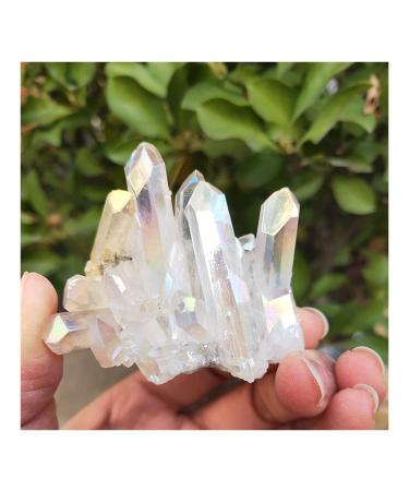 70grams Natural White Cluster Electroplating Titanium Coating Quartz Cluster StoneCrafts HOMEZHOU