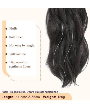 MORICHY Ponytail Extension 14Inch Synthetic Natural Wavy Ponytail Extension Hair Wrap Around Pony Tail Hair Extensions for Women Girls Black Brown Color (Brown Black) 14Inch Black Brown - Buy Online on SooperMarket.com