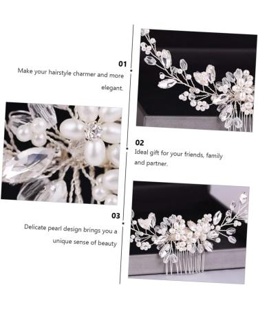 Mikinona Pearl Comb Wedding Hairpin Hair Side Comb Comb Hairpin Comb Bride Headdress Bride Hair Comb Bridal Headdress Wedding Hair Accessories Pearl Hair Pin Rhinestone Hairpins - Buy Online on SooperMarket.com
