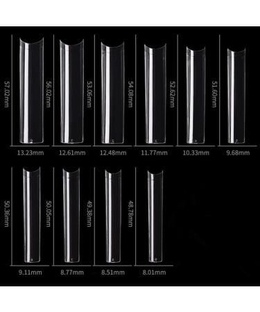 Yimart 500pcs No C Curve XXXL Square Straight False Nail Tips Half Cover - Clear/Natural Long Fake Nails - Buy Online on SooperMarket.com