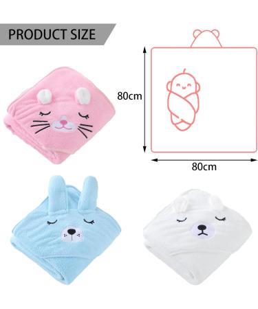 KDDSSS 2PCS Hooded Baby Towel Set - Animal Design Bathing Towels for Newborns, Soft & Absorbent - Pink - Buy Online on SooperMarket.com