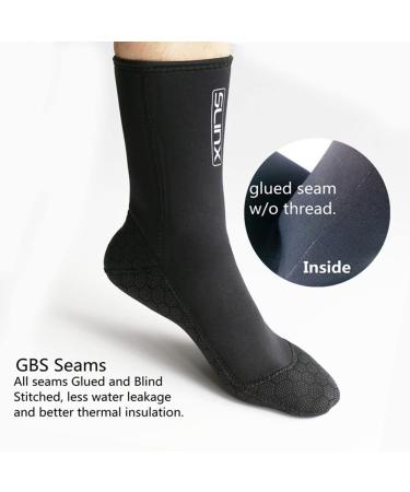 Neoprene Water Fin Sock 3MM | Thermal Beach Sock for Men and Women | Anti-Slip Flexible Design for Diving, Snorkeling, Surfing, and More | Black - Medium - Buy Online on SooperMarket.com