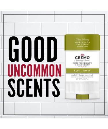 Cremo Anti-Perspirant & Deodorant No. 02 Sage & Citrus - 2.65 oz | Long-Lasting Protection - Buy Online on SooperMarket.com