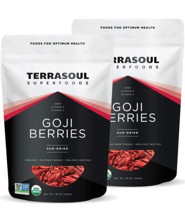 Terrasoul Superfoods Organic Goji Berries 2 Lbs (2 pack) - Large Size  Chewy Texture  Premium Quality  Lab-Tested…